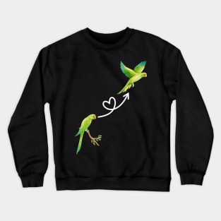 Funny cute green parrot flying parrot owner birdwatching Crewneck Sweatshirt